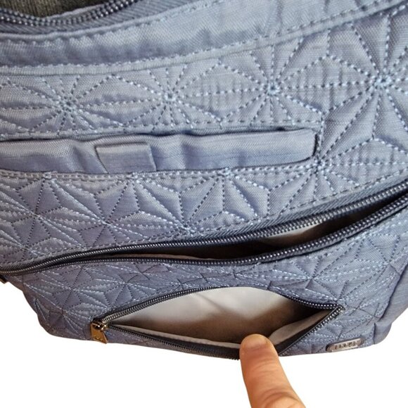 Lug Jamboree Crossbody Shoulder Bag Navy Quilted Nylon – Lightweight Travel Tote - Picture 8 of 11